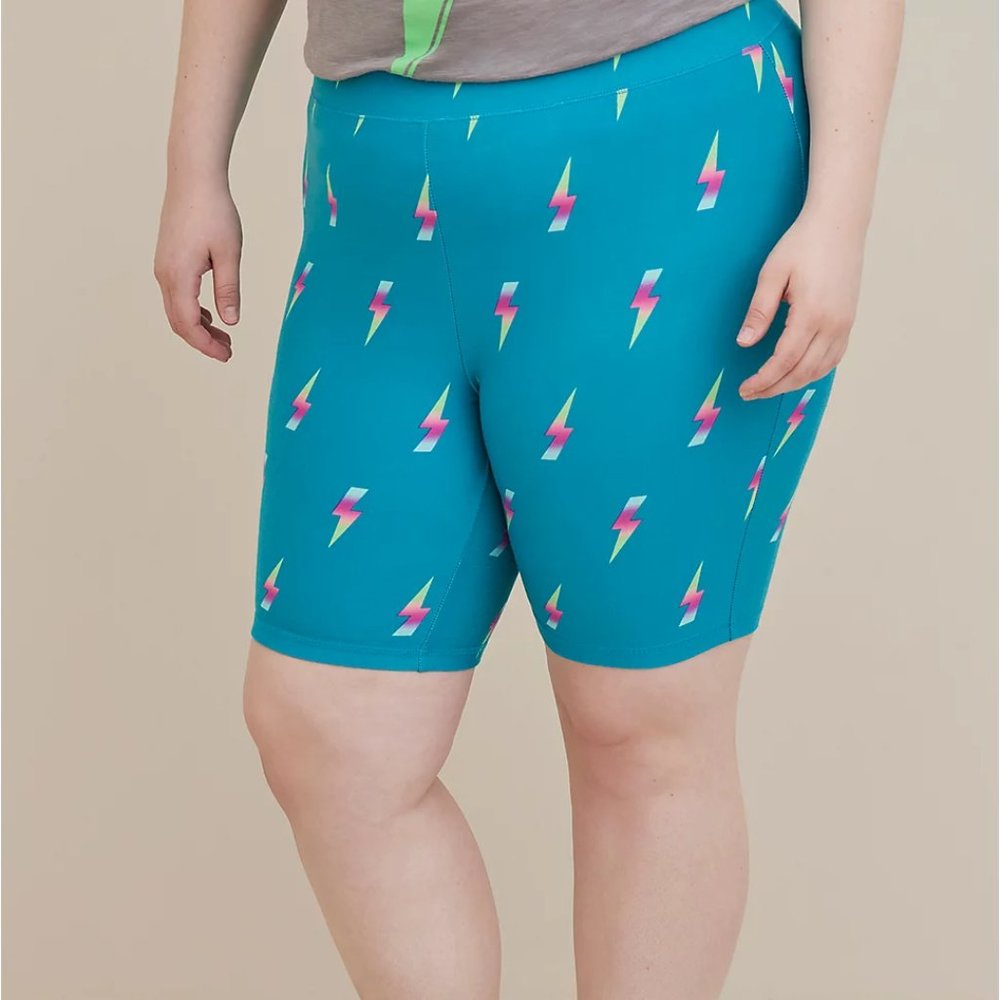 TORRID Sizes LARGE (0), 1X Foxy Sleep Short w/o Tie 9" Inseam Blue Lightning NEW - Picture 4 of 5